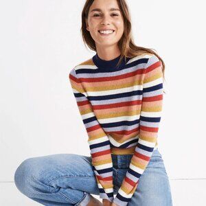 Striped Multicolor Ribbed Women's Top